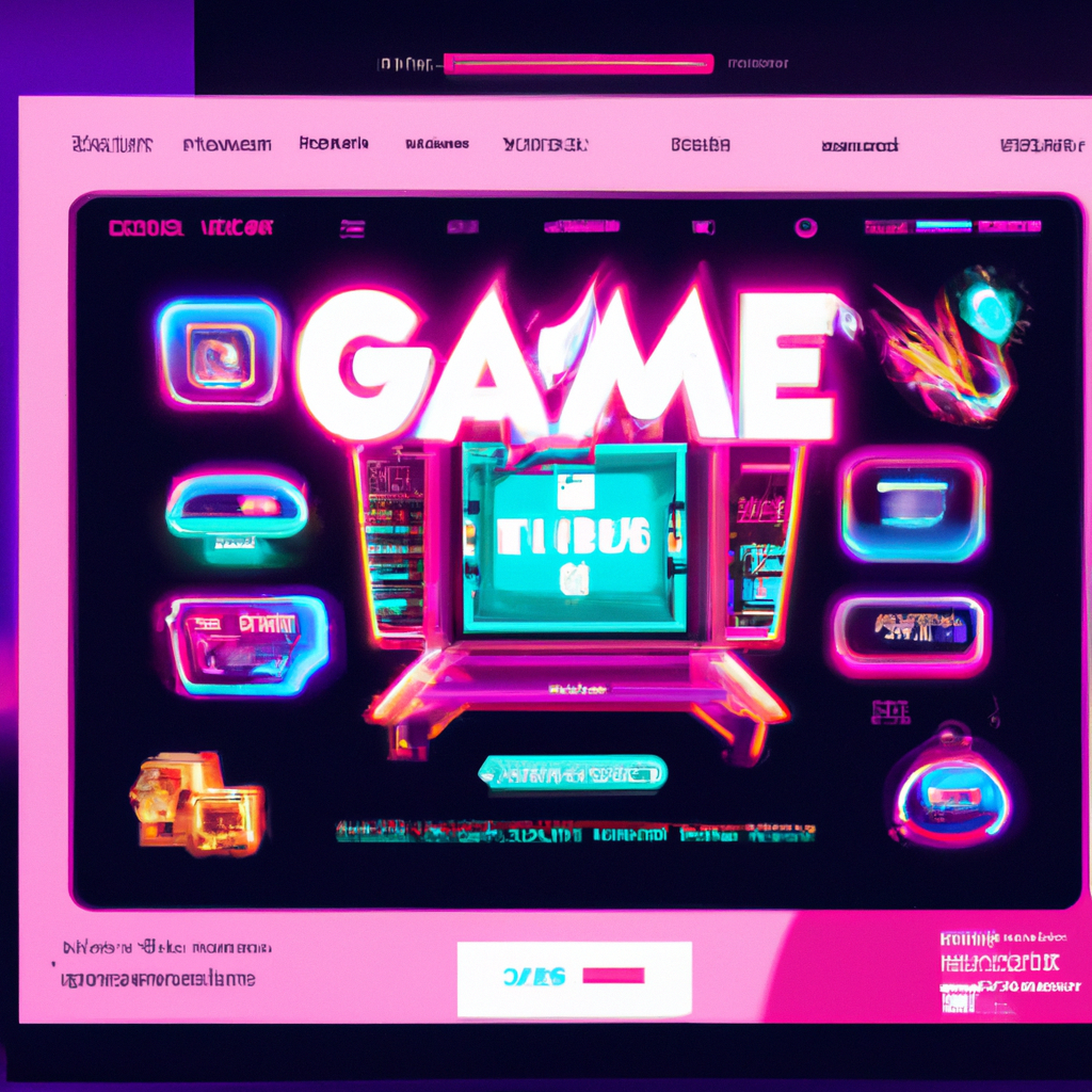 NightArcade hero composite: neon arcade scene with HUD overlays